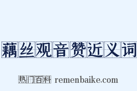 藕丝观音赞近义词是什么意思的图片